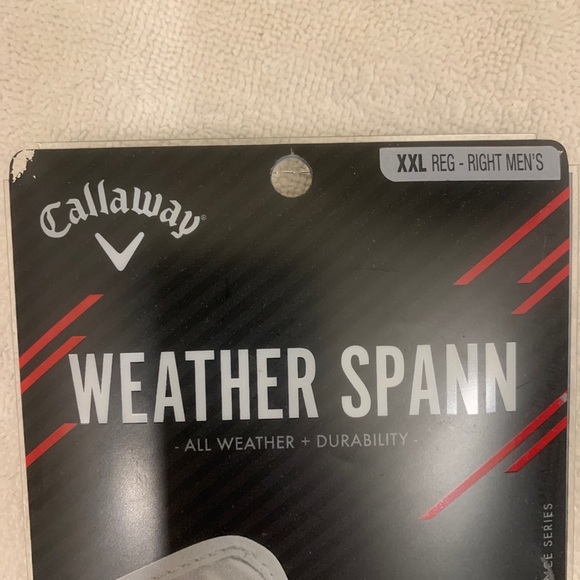 Callaway Weather Spann Right Hand White Golf Glove XXL - Picture 5 of 11